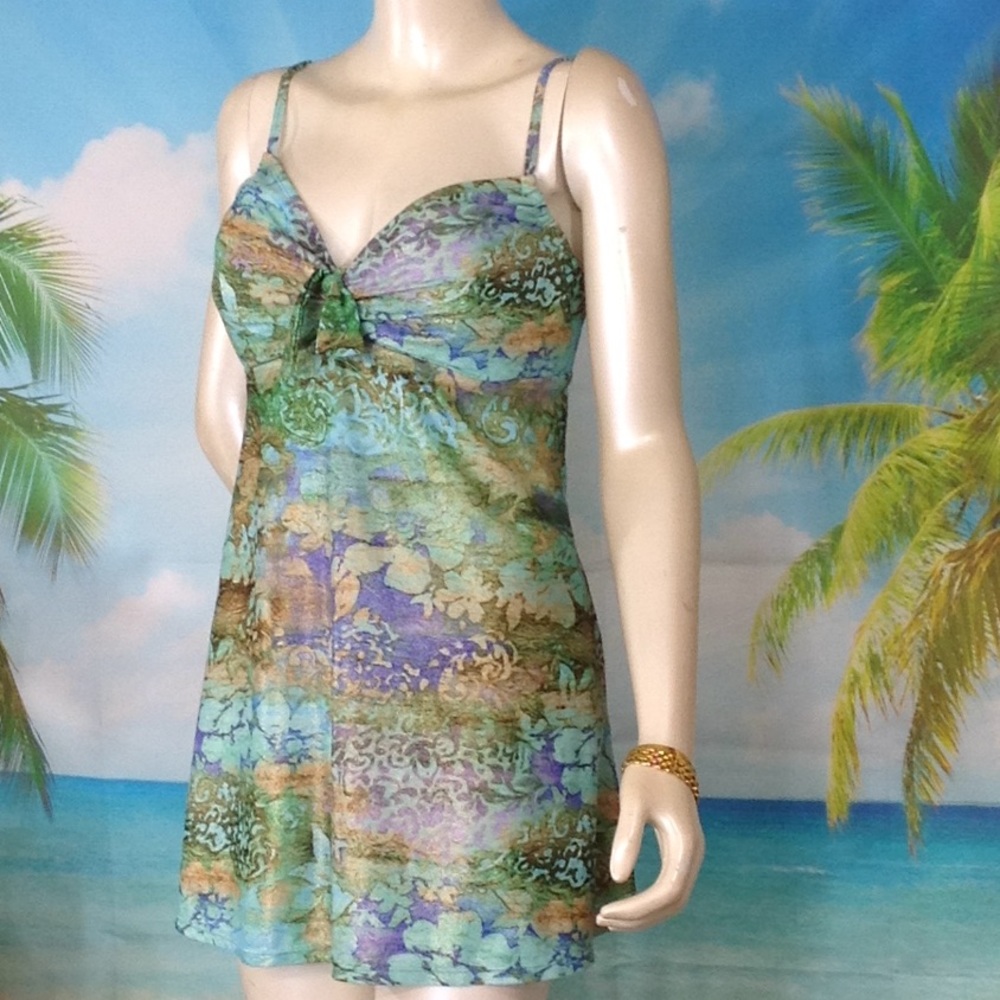 Simply Swim Metalic One-Piece Underwire Swim Dress